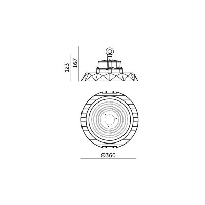 High Bay LED ANICA 200W 4000K IP65 90° Kobi Pro