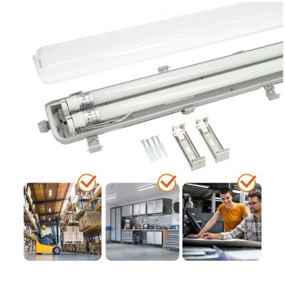 Zestaw HERMETIC 2x120 + LED T8 18W 4000K IP65 Kobi