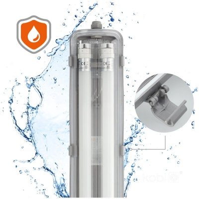 Zestaw HERMETIC 2x120 + LED T8 18W 4000K IP65 Kobi