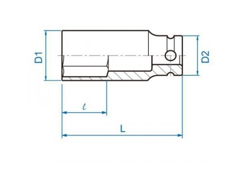 NASADKA DŁUGA UDAROWA 3/8&quot; 18mm x 65mm, 6-kąt King Tony