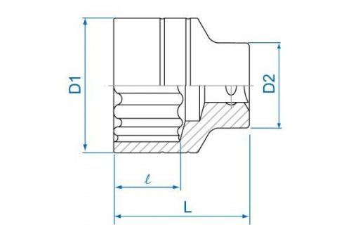 NASADKA KRÓTKA 3/4&quot; CALOWA 1-5/16&quot; x 56mm 12-kąt. Cr-V King Tony