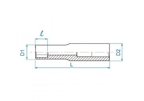 NASADKA DŁUGA GWIAZDKOWA 1/4&quot; E-TORX E4 x 50mm, Cr-V King Tony