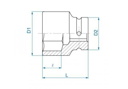 NASADKA KRÓTKA UDAROWA 1&quot; 80mm x 95mm, 6-kąt King Tony