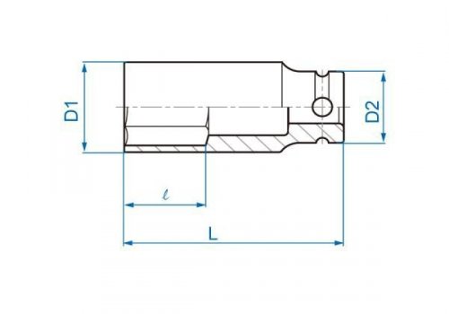 NASADKA DŁUGA UDAROWA 1/2&quot; 41mm x 80mm, 6-kąt King Tony
