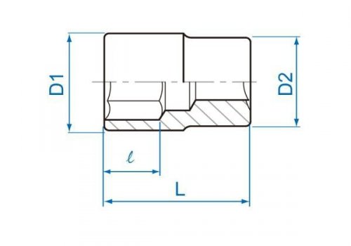 NASADKA KRÓTKA 1/4&quot; CALOWA 3/8&quot; x 24,5mm 6-kąt. Cr-V King Tony