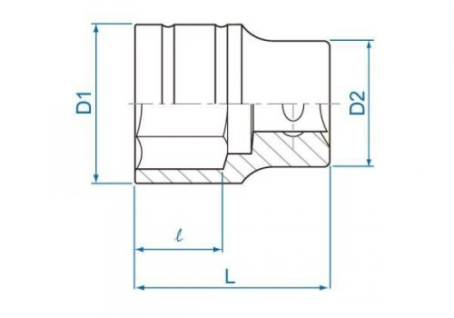 NASADKA KRÓTKA 1/2&quot; 34mm x 46mm, 6-kąt. Cr-v King Tony