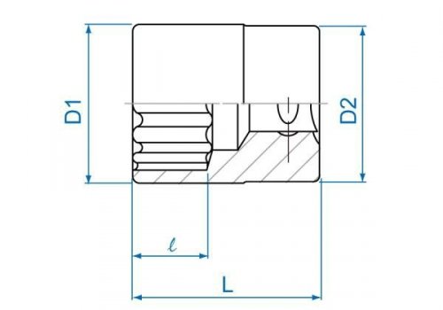 NASADKA KRÓTKA 3/8&quot; 7mm x 27mm, 12-kąt. Cr-V King Tony