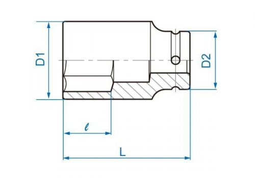 NASADKA DŁUGA UDAROWA 3/4&quot; CALOWA 1-15/16&quot; x 95mm, 6-kąt. King Tony