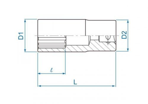 NASADKA DŁUGA 1/2&quot; 20mm x 77mm 12-kąt Cr-V King Tony