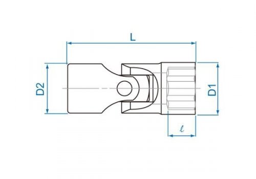 NASADKA KRÓTKA Z PRZEGUBEM 3/8&quot; 10mm x 48mm, 12-kąt, CHROM King Tony
