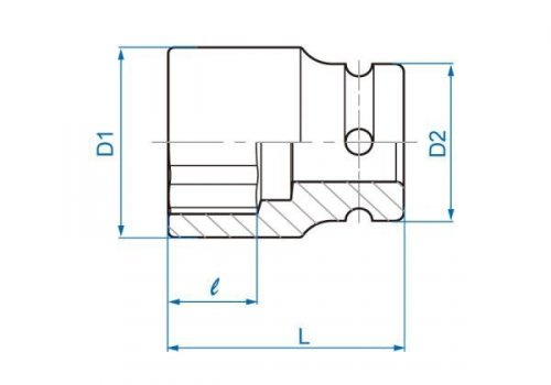 NASADKA KRÓTKA UDAROWA LEKKA 3/4&quot; 25mm x 53mm, 6-kąt King Tony