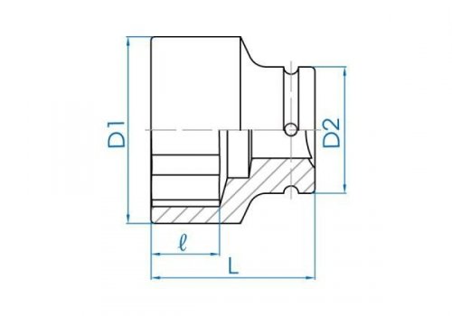 NASADKA KRÓTKA UDAROWA 1-1/2&quot; 70mm x 103mm, 6-kąt King Tony