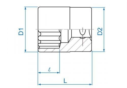 NASADKA KRÓTKA 3/8&quot; 21mm x 32mm, 12-kąt. Cr-V King Tony