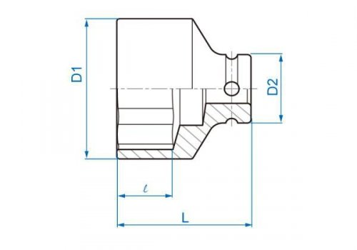 NASADKA KRÓTKA UDAROWA 1/2&quot; 32mm x 44mm, 6-kąt King Tony