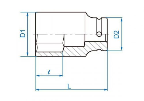 NASADKA DŁUGA UDAROWA 3/4&quot; CALOWA 2&quot; x 95mm, 6-kąt. King Tony