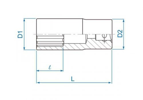 NASADKA DŁUGA 1/2&quot; 9mm x 77mm 12-kąt Cr-V King Tony