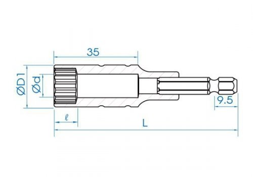 NASADKA DŁUGA 12-KĄTNA DO WKRĘTAREK 1/4&quot; 21mm x 80mm King Tony
