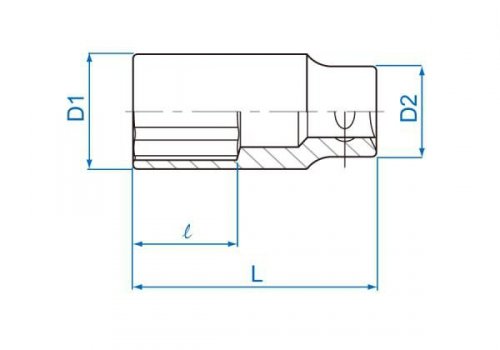 NASADKA DŁUGA 3/8&quot; CALOWA 13/16&quot; x 63mm 6-kąt Cr-V King Tony