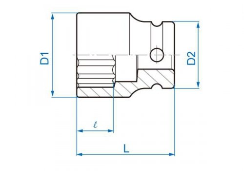 NASADKA KRÓTKA UDAROWA 1/2&quot; 15mm x 38mm, 12-kąt King Tony