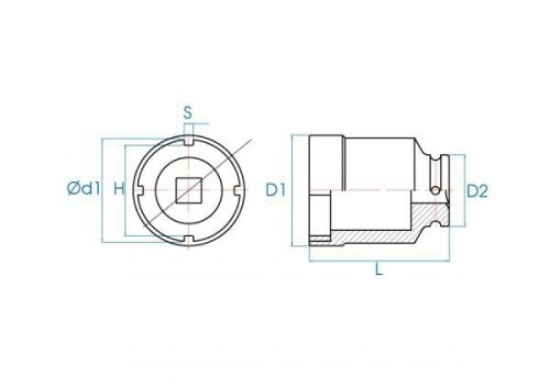 NASADKA DŁUGA 1/2&quot; DO NAKRĘTKI ŁOŻYSKA (TMFS 3) 24,4 x 90mm King Tony