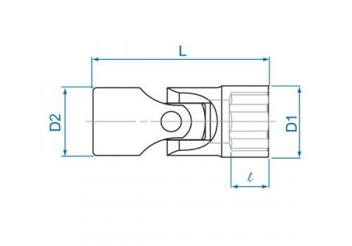 NASADKA KRÓTKA Z PRZEGUBEM 3/8&quot; 7/16&quot; x 49mm, 12-kąt, CHROM King Tony