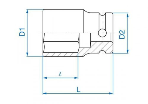NASADKA KRÓTKA UDAROWA CIENKOŚCIENNA 1/2&quot; 10mm x 52mm, 6-kąt King Tony