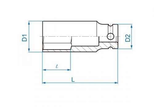 NASADKA DŁUGA UDAROWA 1/2&quot; 16mm x 80mm, 6-kąt King Tony