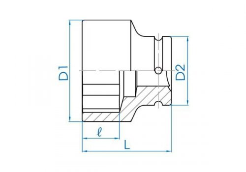 NASADKA KRÓTKA UDAROWA 1-1/2&quot; 65mm x 100mm, 6-kąt King Tony
