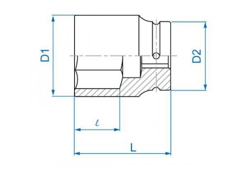 NASADKA DŁUGA UDAROWA 1&quot; CALOWA 1-13/16&quot; x 95mm, 6-kąt King Tony