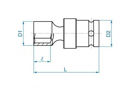 NASADKA KRÓTKA UDAROWA Z PRZEGUBEM 1/2&quot; 21mm x 64mm, 6-kąt King Tony