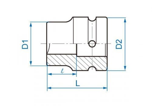 NASADKA DŁUGA UDAROWA 1&quot; 17mm x 60mm, 4-kąt, DO OSI TYLNEJ King Tony