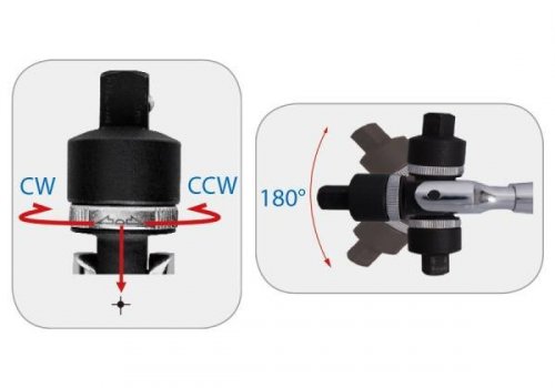 PRZEGUBOWA GRZECHOTKA TELESKOPOWA 3/4&quot; 24 ZĘBY 610mm - 960mm CHROM, UCHWYT GUMOWY King Tony