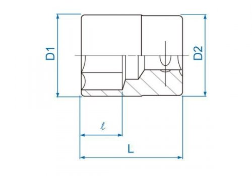 NASADKA KRÓTKA 3/8&quot; 11mm x 27mm 6-kąt. Cr-v King Tony