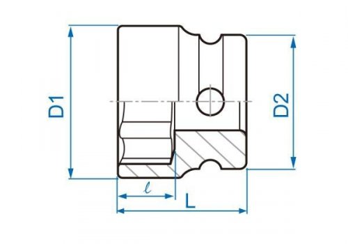 NASADKA KRÓTKA UDAROWA 1/2&quot; 13mm x 28.5mm, 6-kąt King Tony