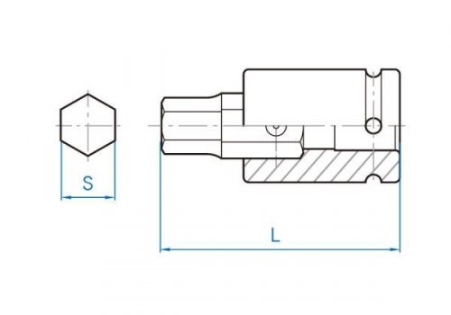 NASADKA UDAROWA Z KOŃCÓWKĄ HEX 3/4&quot; 24mm x 87,5mm King Tony