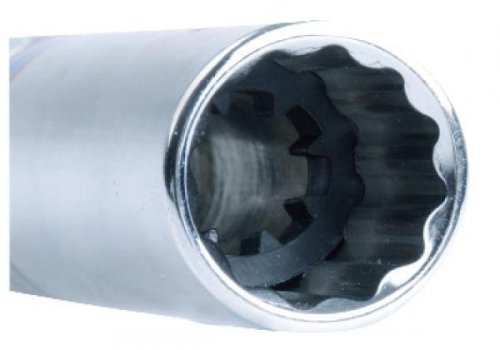 NASADKA DŁUGA DO ŚWIEC 3/8&quot; 14mm x 90mm 12-kąt. WKŁADKA GUMOWA King Tony