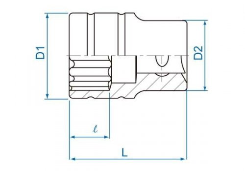 NASADKA KRÓTKA 1/2&quot; CALOWA 5/16&quot; x 37mm 12-kąt. Cr-v King Tony