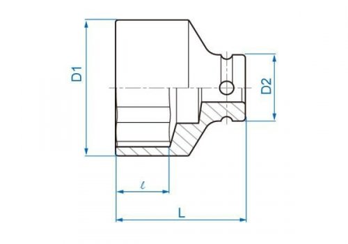 NASADKA KRÓTKA UDAROWA 1/2&quot; CALOWA 15/16&quot; x 42mm, 6-kąt King Tony