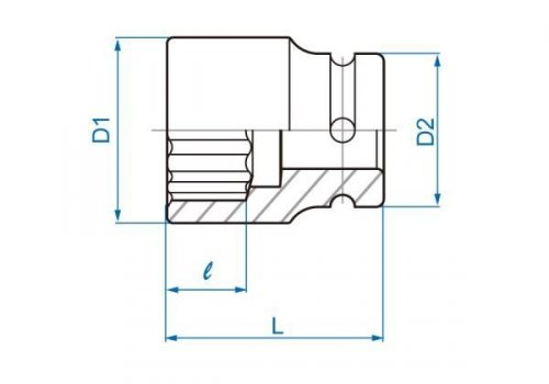 NASADKA KRÓTKA UDAROWA 3/4&quot; 65mm x 80mm, 12-kąt. King Tony