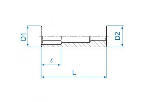 NASADKA DŁUGA 1/4&quot; 5,5mm x 50mm, 6-kąt Cr-V King Tony