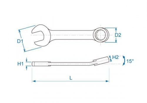 KLUCZ PŁASKO-OCZKOWY KRÓTKI 10mm x 95mm King Tony