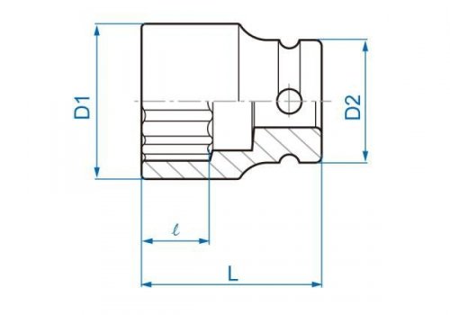 NASADKA KRÓTKA UDAROWA 1/2&quot; 26mm x 42mm, 12-kąt King Tony