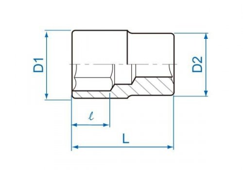 NASADKA KRÓTKA 1/4&quot; 11mm x 24,5mm, 6-kąt. Cr-V King Tony