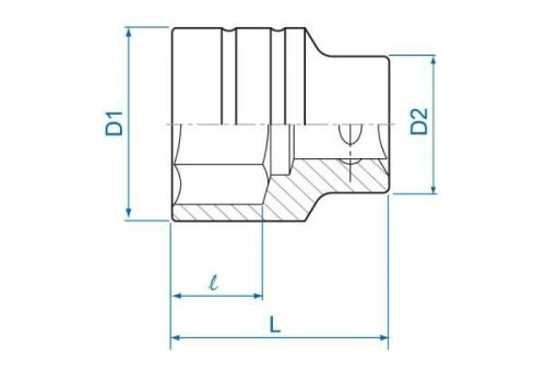 NASADKA KRÓTKA 3/4&quot; 20mm x 50mm 6-kąt. Cr-V King Tony