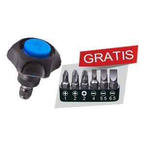MINI GRZECHOTKA RĘCZNA 48 ZĘBÓW Z UCHWYTEM DO BITÓW 1/4&quot; PLUS ZESTAW BITÓW 6 SZT. King Tony