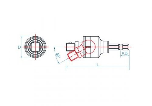 PRZEGUB KULOWY DO NASADEK 1/2&quot; DO WKRĘTAREK 1/4&quot; x 85mm King Tony