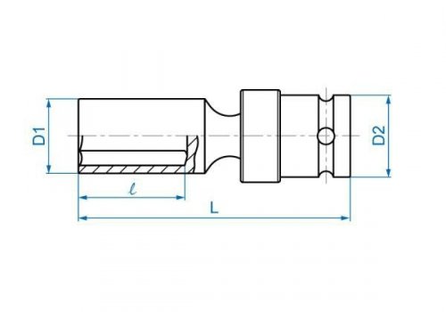 NASADKA DŁUGA UDAROWA Z PRZEGUBEM 1/2&quot; 21mm x 91mm, 6-kąt King Tony
