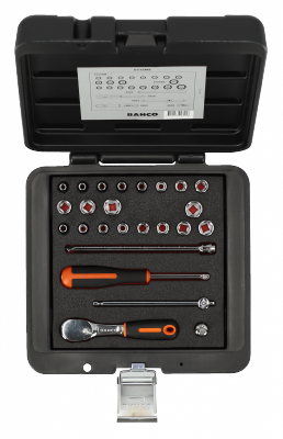 Zestaw nasadek 1/4&quot;, 25 sztuk, metalowa skrzynka BAHCO