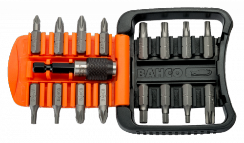 Zestaw bitów wkrętaka PZ,PH,TORX,HEX i uchwyt magnetyczny - 17 szt. BAHCO