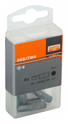 Bit 1/4&quot; do śrub Tri-Wing 0x25 mm, 5 sztuk BAHCO
